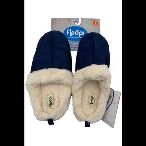 Floopi Women's Selene Faux Suede with Aztec Clog Slipper Navy -
